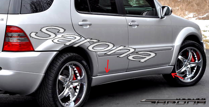 Custom Mercedes ML  SUV/SAV/Crossover Side Skirts (1998 - 2005) - $590.00 (Part #MB-044-SS)